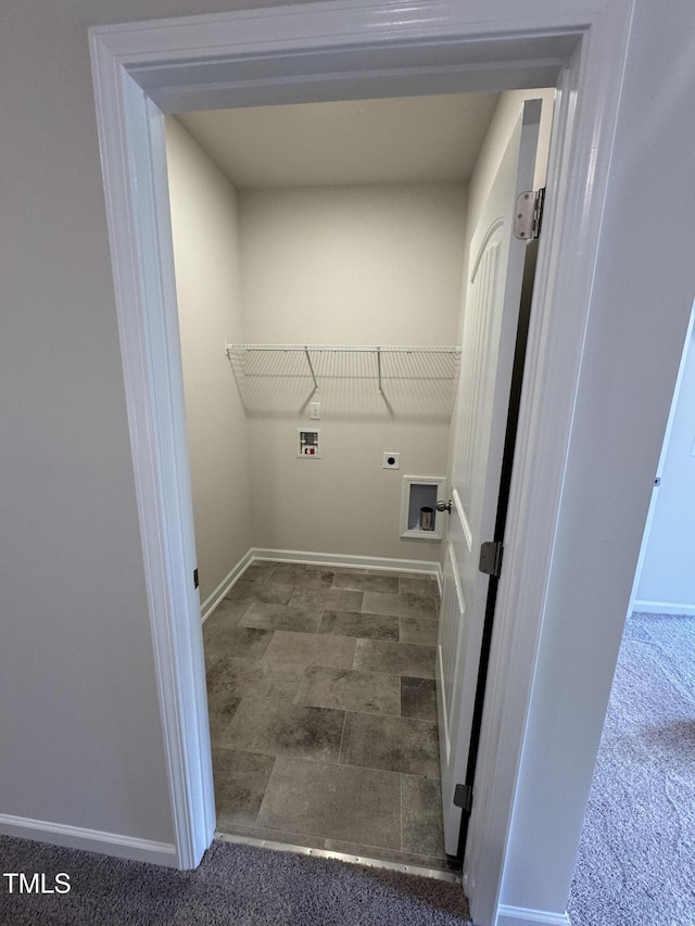 168 Bruce Dr, Dunn, NC 28334 - laundry room with electric dryer hookup, washer hookup, and carpet flooring