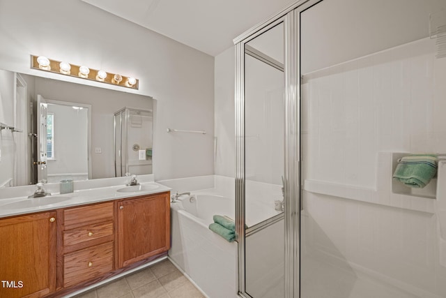 1116 Silky Dogwood Trl, Apex, NC 27502 - full bathroom with a sink, a garden tub, and a stall shower