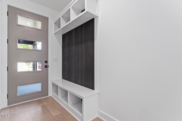 mudroom featuring light wood-style floors