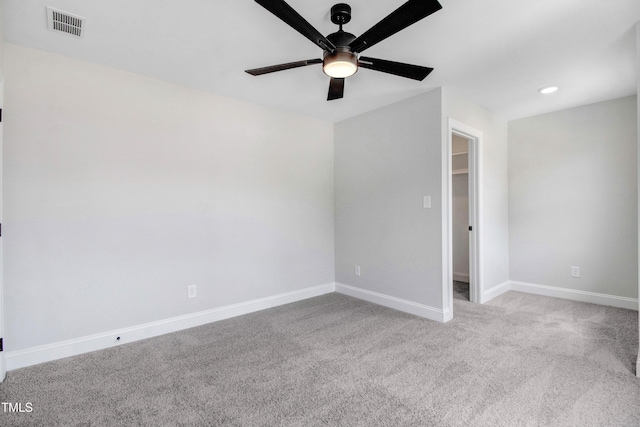 186 Gumtop Dr, Zebulon, NC 27597 - unfurnished room with ceiling fan, carpet flooring, baseboards, and recessed lighting
