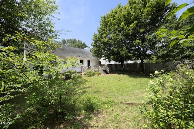 109 Perry Farms Dr, Apex, NC 27502 - view of yard featuring a wooden deck