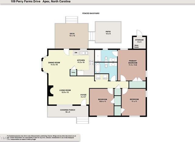 109 Perry Farms Dr, Apex, NC 27502 - room layout