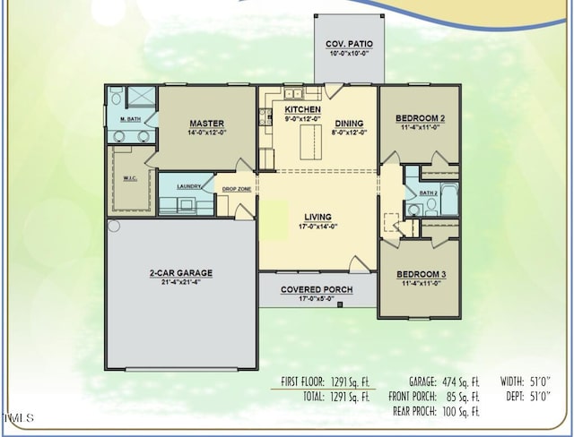 1572 Patterson Rd, Kinston, NC 28504 - floor plan / room layout