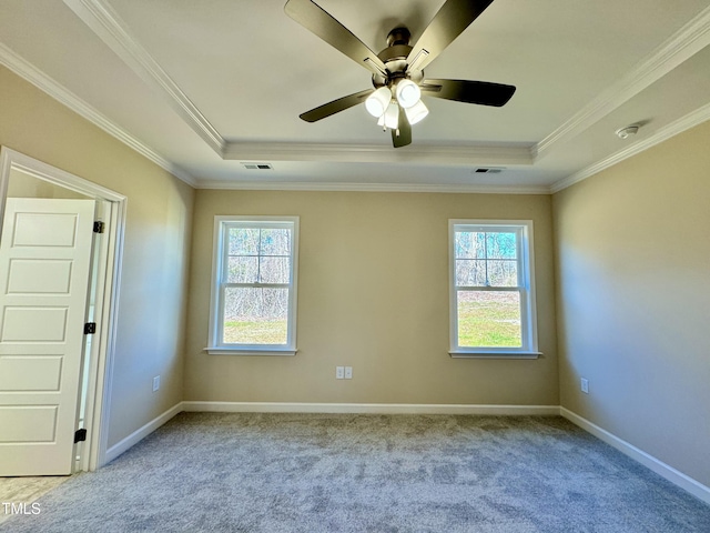 1572 Patterson Rd, Kinston, NC 28504 - unfurnished room featuring a raised ceiling, plenty of natural light, carpet, and ornamental molding