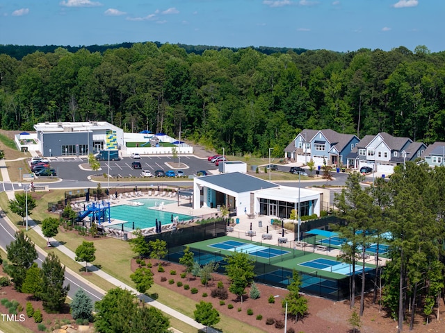 249 Wendover Pkwy, Pittsboro, NC 27312 - drone / aerial view of a forest and a pool