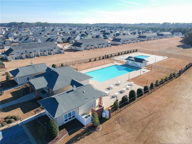 drone / aerial view featuring a residential view
