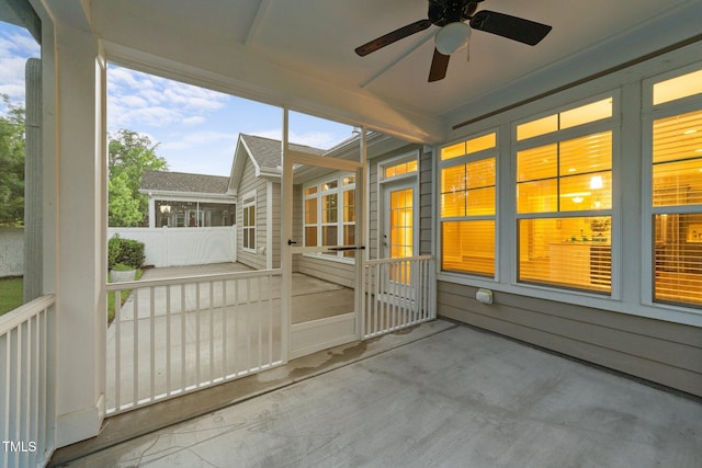 80 Bramble Ln, Clayton, NC 27527 - unfurnished sunroom featuring ceiling fan