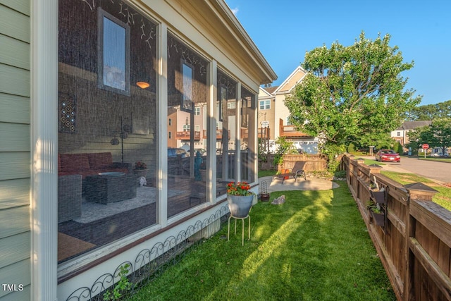 997 Windy Rd, Apex, NC 27502 - view of yard featuring a sunroom