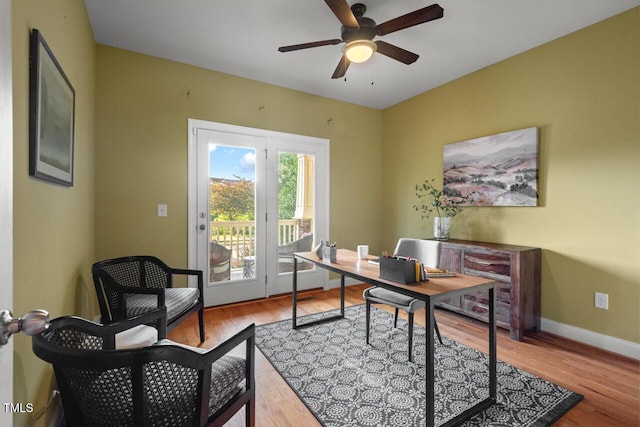 997 Windy Rd, Apex, NC 27502 - office area featuring a ceiling fan and light wood-style flooring
