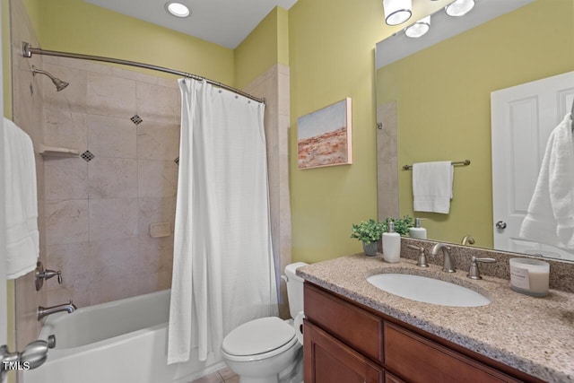 997 Windy Rd, Apex, NC 27502 - full bathroom featuring vanity and shower / bathtub combination with curtain
