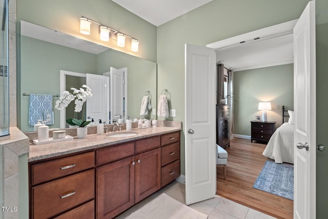 997 Windy Rd, Apex, NC 27502 - full bath with connected bathroom, vanity, and tile patterned flooring