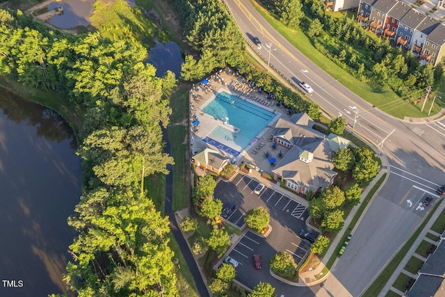 997 Windy Rd, Apex, NC 27502 - aerial overview of property's location with a large body of water