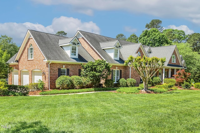 129 Trellingwood Dr, Morrisville, NC 27560 - view of front facade featuring brick siding, a garage, and a front yard