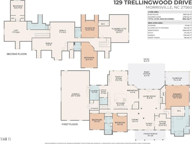 129 Trellingwood Dr, Morrisville, NC 27560 - floor plan / room layout