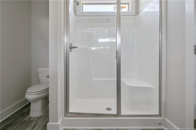 4915 High Branch Ct, Stedman, NC 28391 - bathroom with a shower stall and wood finished floors