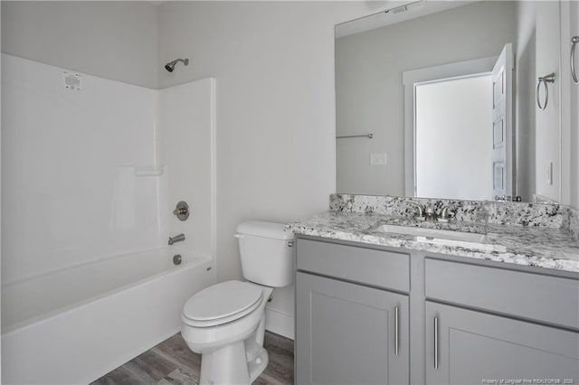 4915 High Branch Ct, Stedman, NC 28391 - full bath featuring vanity, wood finished floors, and washtub / shower combination