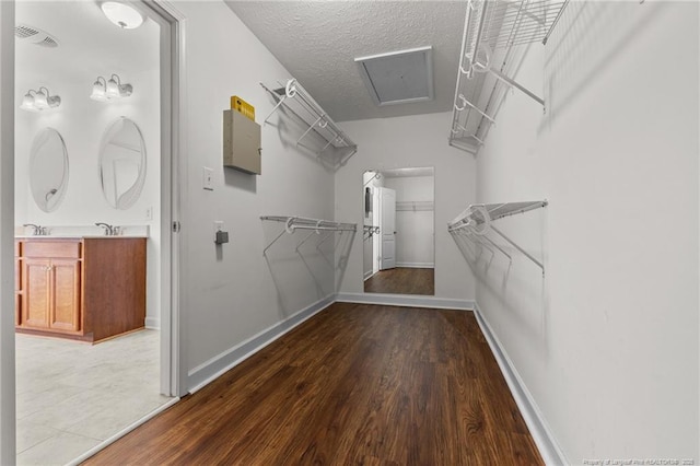 193 Wind Brook Ct, Raeford, NC 28376 - walk in closet featuring a sink and wood finished floors