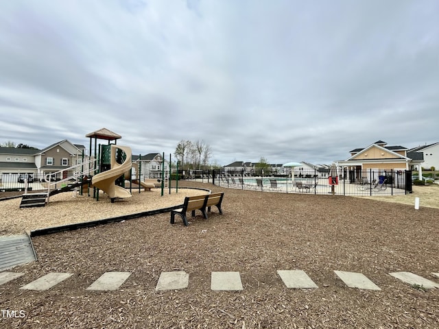 community playground with fence