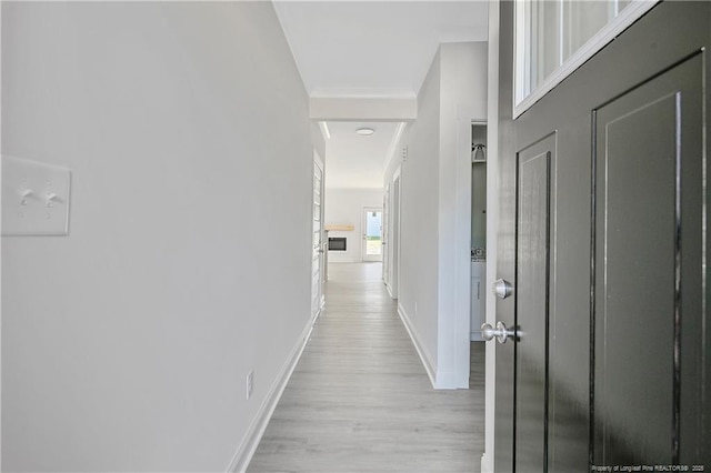4905 High Branch Ct, Stedman, NC 28391 - hallway with light wood-style floors and crown molding