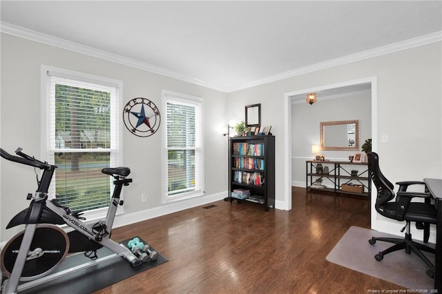 6868 Uppingham Rd, Fayetteville, NC 28306 - interior space featuring crown molding, baseboards, and wood finished floors