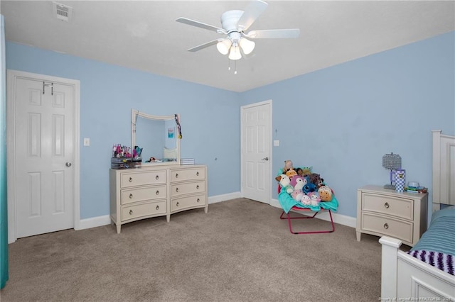 6868 Uppingham Rd, Fayetteville, NC 28306 - carpeted bedroom featuring baseboards, ceiling fan, and visible vents