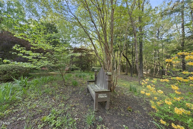 view of property's community featuring fence