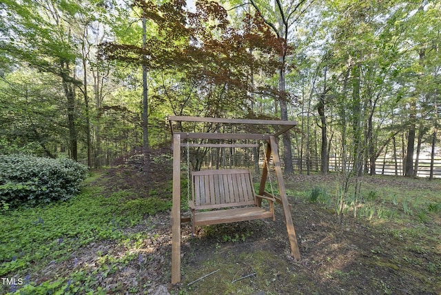 view of yard featuring fence