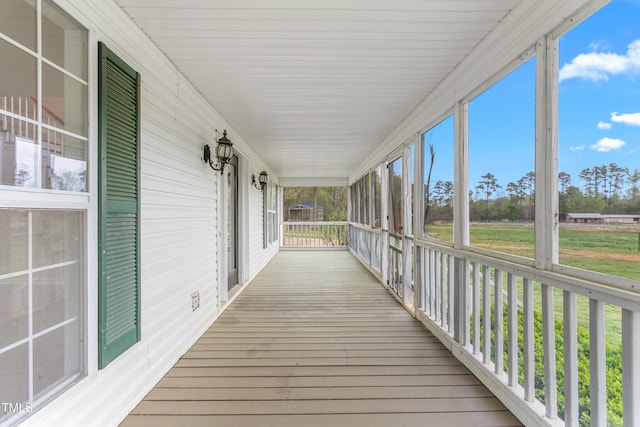 view of unfurnished sunroom