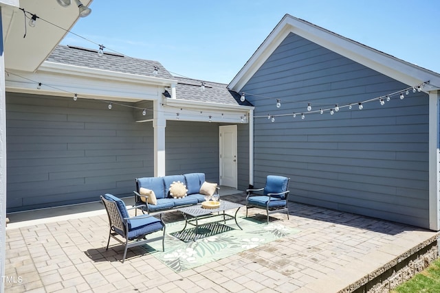 view of patio with an outdoor living space
