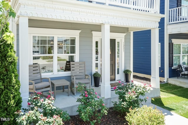 view of patio featuring covered porch