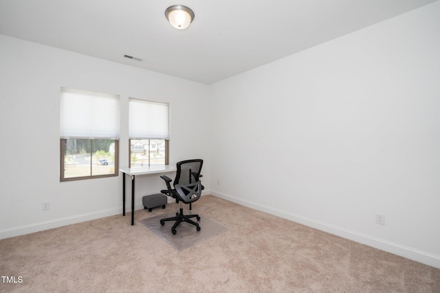 2129 Mars Hill Ln, Apex, NC 27502 - office area featuring visible vents, baseboards, and carpet floors