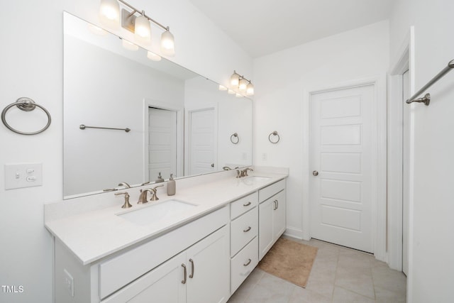 2129 Mars Hill Ln, Apex, NC 27502 - full bathroom with a sink, tile patterned floors, and double vanity