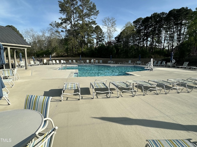 2129 Mars Hill Ln, Apex, NC 27502 - pool featuring a patio and fence