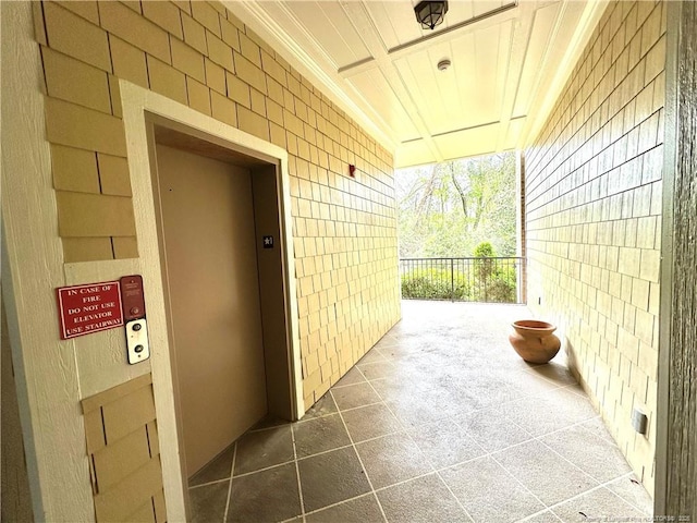 exterior space featuring elevator