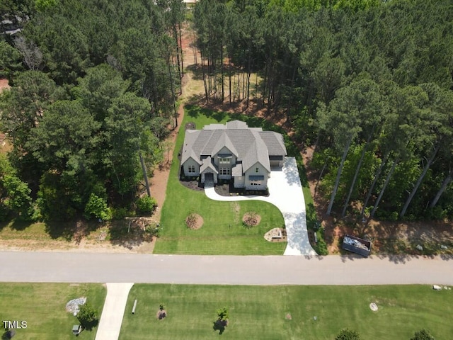 1212 Perry Bluff Dr, Wake Forest, NC 27587 - view from above of property with a heavily wooded area