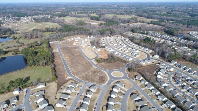 825 Kenyon Spring Dr, Zebulon, NC 27597 - birds eye view of property featuring a water view