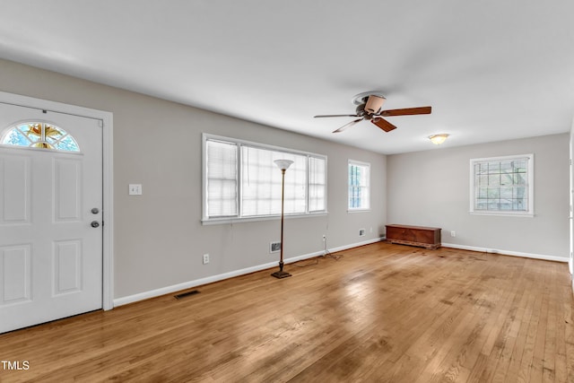 1500 Lakeside Dr, Garner, NC 27529 - foyer featuring ceiling fan and wood finished floors