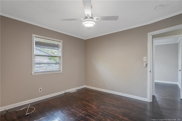 6026 Cornish St, Fayetteville, NC 28314 - empty room with hardwood / wood-style floors, baseboards, a ceiling fan, and crown molding