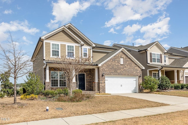3360 Bordwell Ridge Dr, New Hill, NC 27562 - view of front of property with concrete driveway and brick siding