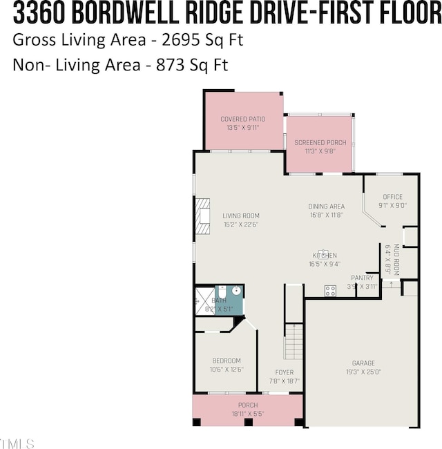 3360 Bordwell Ridge Dr, New Hill, NC 27562 - plan