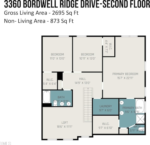 3360 Bordwell Ridge Dr, New Hill, NC 27562 - floor plan