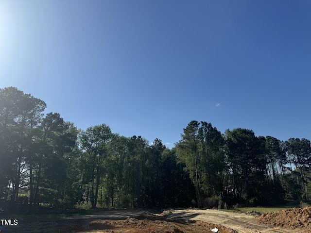 view of wooded area