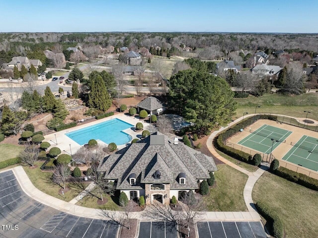 bird's eye view with a residential view