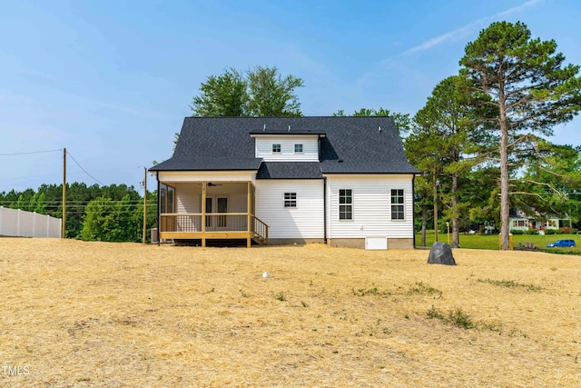 4924 Zebulon Rd, Zebulon, NC 27597 - rear view of property with a wooden deck and a shingled roof