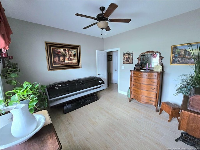 921 Satinwood Ct, Fayetteville, NC 28312 - sitting room featuring a ceiling fan, wood finished floors, and baseboards