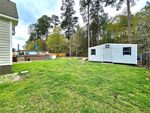 921 Satinwood Ct, Fayetteville, NC 28312 - view of yard with a wooden deck