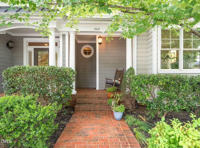 404 S Camellia St, Chapel Hill, NC 27516 - doorway to property with covered porch