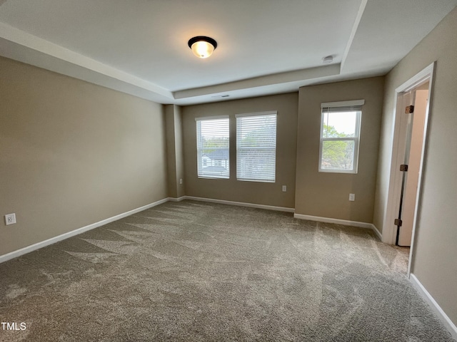 413 Diversity Way, Raleigh, NC 27610 - carpeted spare room featuring a tray ceiling, baseboards, and a smoke detector