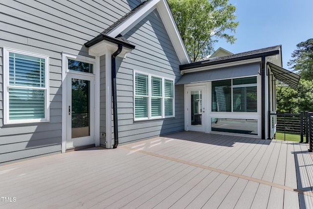 721 Shelley Rd, Raleigh, NC 27609 - view of wooden deck