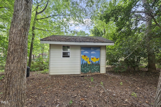 view of shed